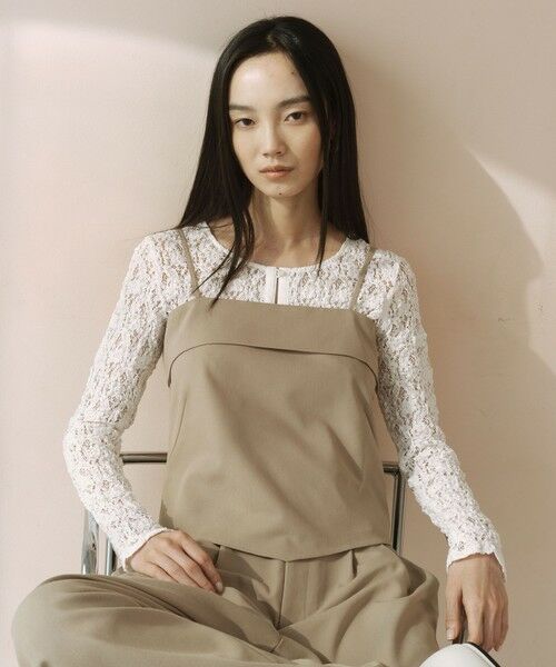 green label relaxing / グリーンレーベル リラクシング カーディガン・ボレロ | ＜SEASONAL COLLECTION＞2WAY  レース カーディガン（WHITE）