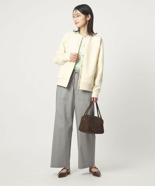 green label relaxing / グリーンレーベル リラクシング カーディガン・ボレロ | ダンボール ノーカラー カーディガン | 詳細6