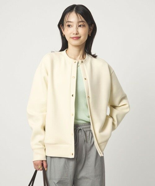 green label relaxing / グリーンレーベル リラクシング カーディガン・ボレロ | ダンボール ノーカラー カーディガン | 詳細1