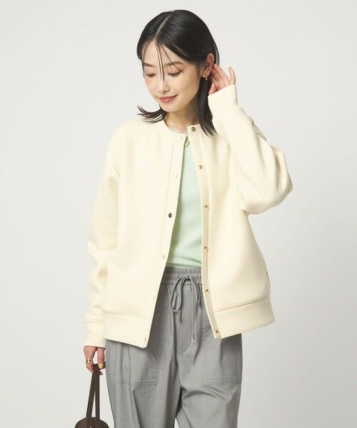 green label relaxing / グリーンレーベル リラクシング カーディガン・ボレロ | ダンボール ノーカラー カーディガン | 詳細3