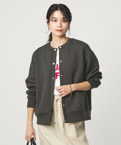 green label relaxing / グリーンレーベル リラクシング カーディガン・ボレロ | ダンボール ノーカラー カーディガン | 詳細9