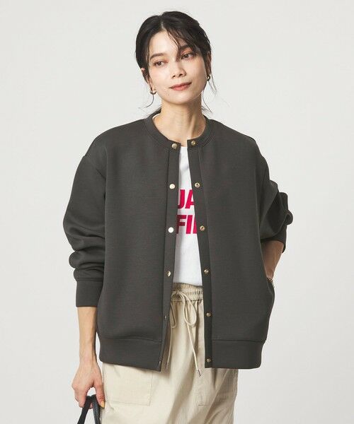 green label relaxing / グリーンレーベル リラクシング カーディガン・ボレロ | ダンボール ノーカラー カーディガン | 詳細10