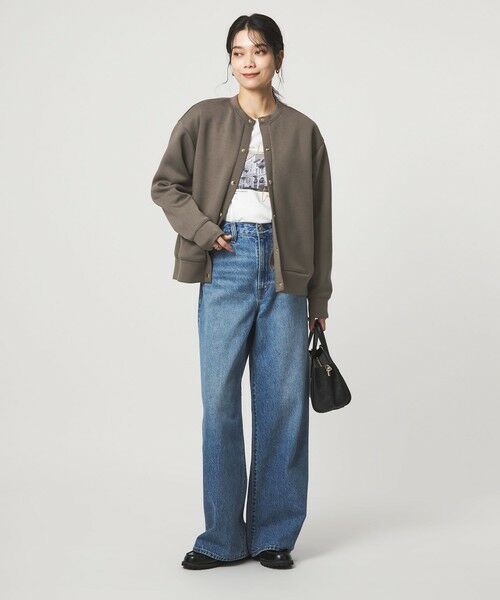 green label relaxing / グリーンレーベル リラクシング カーディガン・ボレロ | ダンボール ノーカラー カーディガン | 詳細16