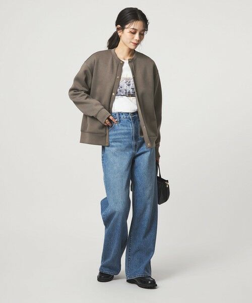 green label relaxing / グリーンレーベル リラクシング カーディガン・ボレロ | ダンボール ノーカラー カーディガン | 詳細17