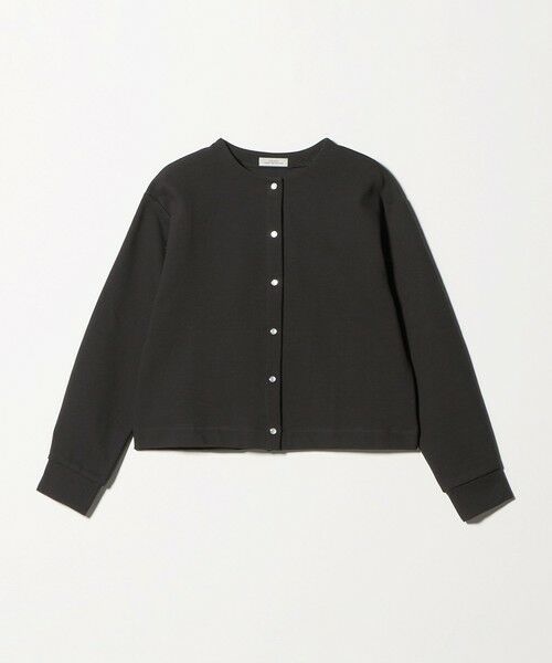 green label relaxing / グリーンレーベル リラクシング カーディガン・ボレロ | リップルボーダー カーディガン（DK.GRAY）
