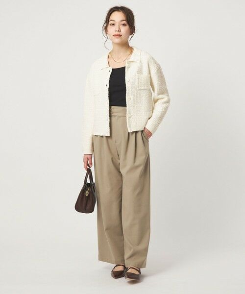 green label relaxing / グリーンレーベル リラクシング カーディガン・ボレロ | ブークレ ポロニット カーディガン ウォッシャブル | 詳細3