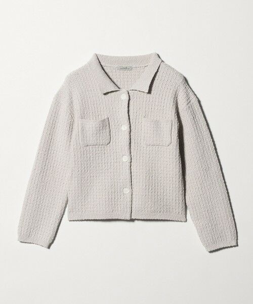 green label relaxing / グリーンレーベル リラクシング カーディガン・ボレロ | ブークレ ポロニット カーディガン ウォッシャブル（BEIGE）