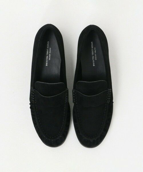 green label relaxing / グリーンレーベル リラクシング フラットシューズ | ギャザー ローファー(BLACK)