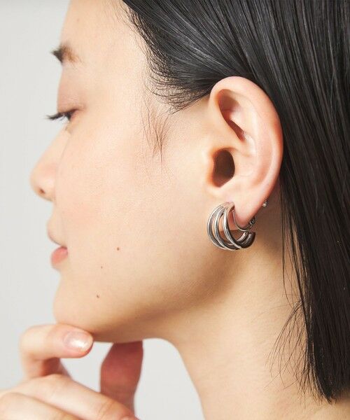 green label relaxing / グリーンレーベル リラクシング ピアス・イヤリング | ラインミックス フープイヤリング | 詳細8