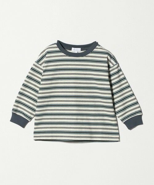 green label relaxing / グリーンレーベル リラクシング カットソー | マルチボーダー Tシャツ / キッズ 100cm-160cm(LT.GRAY)