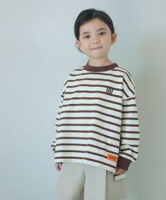 green label relaxing / グリーンレーベル リラクシング カットソー | 【別注】＜UNIVERSAL OVERALL＞ボーダー ロングスリーブ / キッズ  100cm-130cm