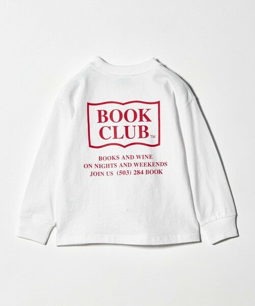 green label relaxing / グリーンレーベル リラクシング カットソー | 【別注】＜BOOK CLUB＞ロゴ ロングスリーブTシャツ / キッズ  110cm-130cm（WHITE）