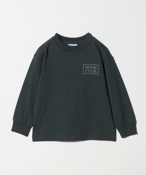 green label relaxing / グリーンレーベル リラクシング カットソー | 【別注】＜BOOK CLUB＞ロゴ ロングスリーブTシャツ / キッズ  110cm-130cm（DK.GRAY）