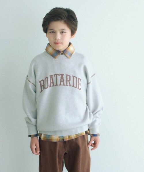 green label relaxing / グリーンレーベル リラクシング ニット・セーター | ロゴジャガード ニットプルオーバー / キッズ  100cm-160cm | 詳細2