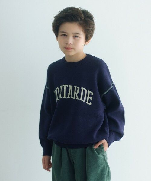 green label relaxing / グリーンレーベル リラクシング ニット・セーター | ロゴジャガード ニットプルオーバー / キッズ  100cm-160cm | 詳細19