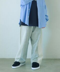 green label relaxing / グリーンレーベル リラクシング その他パンツ | 裏毛 切り替え ワイドパンツ / キッズ  100cm-160cm