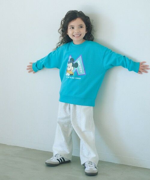 green label relaxing / グリーンレーベル リラクシング その他パンツ | 裏毛 切り替え ワイドパンツ / キッズ 100cm-160cm | 詳細1