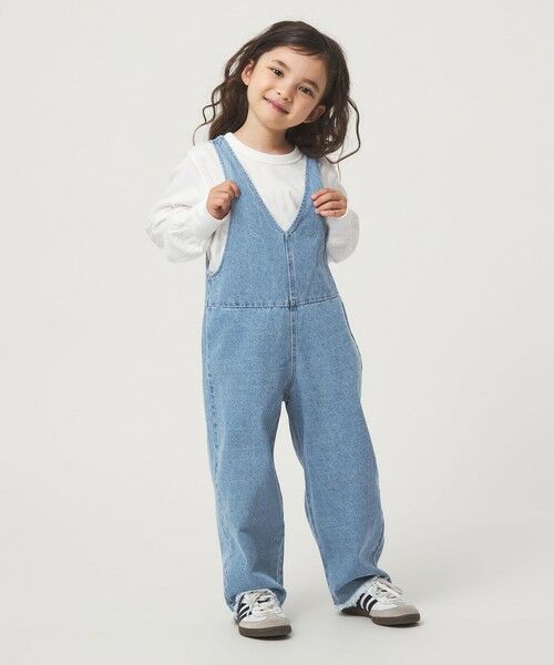 green label relaxing / グリーンレーベル リラクシング ロング・マキシ丈ワンピース | デニム サロペット / キッズ  100cm-160cm | 詳細1