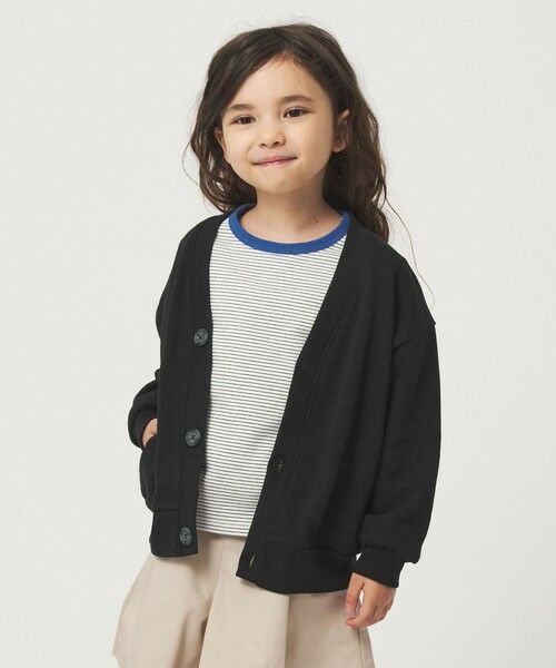 green label relaxing / グリーンレーベル リラクシング カーディガン・ボレロ | 裏毛 Vネック カーディガン / キッズ  100cm-160cm | 詳細1