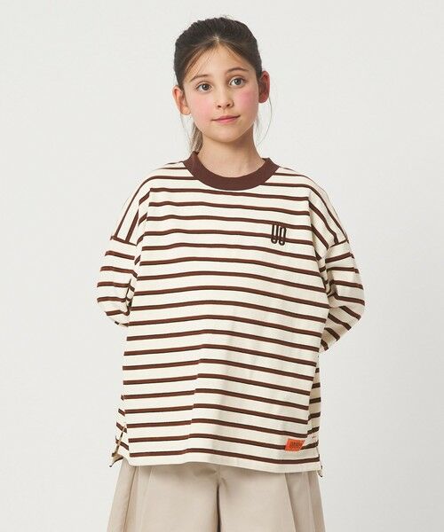 green label relaxing / グリーンレーベル リラクシング カットソー | 【別注】＜UNIVERSAL OVERALL＞ボーダー ロングスリーブ / キッズ  140cm-160cm | 詳細1