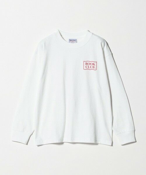 green label relaxing / グリーンレーベル リラクシング カットソー | 【別注】＜BOOK CLUB＞ロゴ ロングスリーブTシャツ / キッズ  140cm-150cm（WHITE）