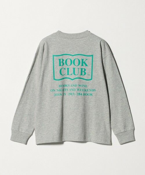 green label relaxing / グリーンレーベル リラクシング カットソー | 【別注】＜BOOK CLUB＞ロゴ ロングスリーブTシャツ / キッズ  140cm-150cm（LT.GRAY）