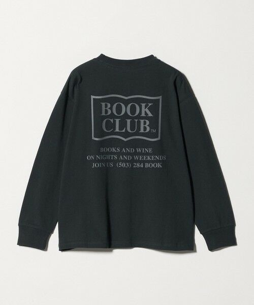 green label relaxing / グリーンレーベル リラクシング カットソー | 【別注】＜BOOK CLUB＞ロゴ ロングスリーブTシャツ / キッズ  140cm-150cm（DK.GRAY）