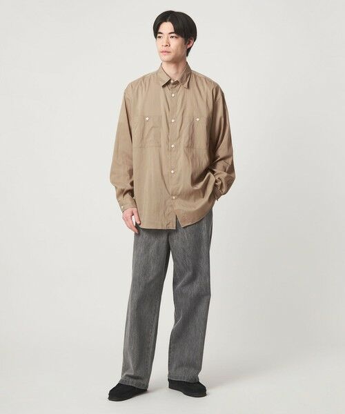 green label relaxing / グリーンレーベル リラクシング シャツ・ブラウス | レーヨンナイロン ワッシャー ダブルパッチポケット レギュラーカラー シャツ | 詳細3