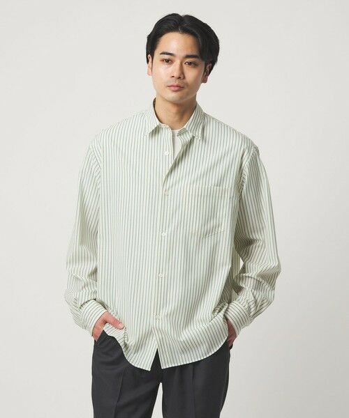 green label relaxing / グリーンレーベル リラクシング シャツ・ブラウス | ウォッシャブル トロ パターン ジャストルーズ シャツ -ストレッチ- | 詳細5