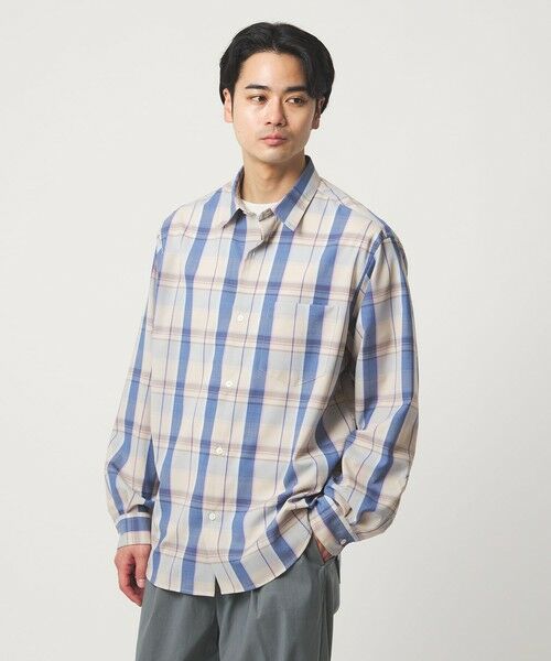 green label relaxing / グリーンレーベル リラクシング シャツ・ブラウス | ウォッシャブル トロ パターン ジャストルーズ シャツ -ストレッチ- | 詳細11