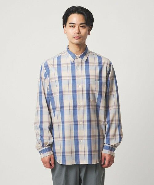 green label relaxing / グリーンレーベル リラクシング シャツ・ブラウス | ウォッシャブル トロ パターン ジャストルーズ シャツ -ストレッチ- | 詳細13