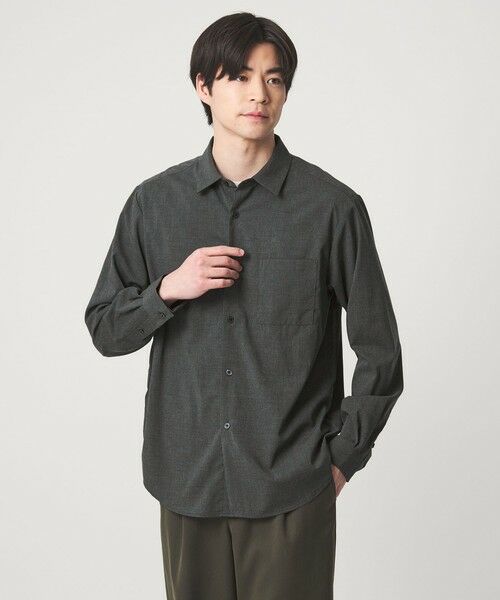 green label relaxing / グリーンレーベル リラクシング シャツ・ブラウス | 【WEB限定】JUST fit ウールライク シャツ -横ストレッチ- | 詳細7