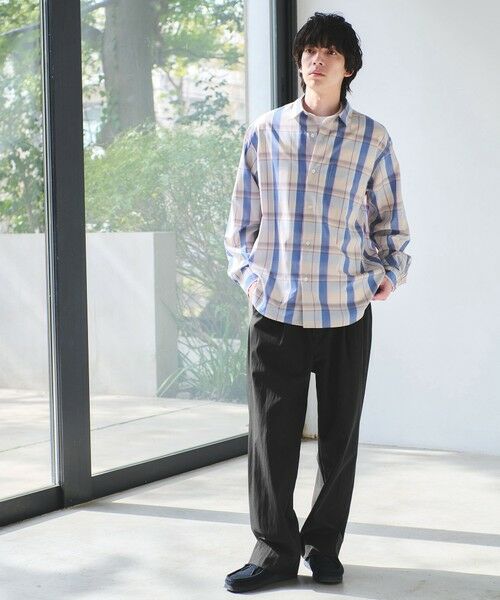 green label relaxing / グリーンレーベル リラクシング その他パンツ | FINE BASIC コットンナイロン ツイル 2プリーツ W4 ワイドスラックス | 詳細1