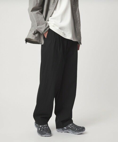 green label relaxing / グリーンレーベル リラクシング その他パンツ | FINE BASIC コットンナイロン ツイル 2プリーツ W4 ワイドスラックス | 詳細2