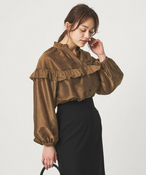 green label relaxing / グリーンレーベル リラクシング シャツ・ブラウス | カールマイヤー ヨーク フリル ブラウス マシンウォッシャブル 通気性 | 詳細1