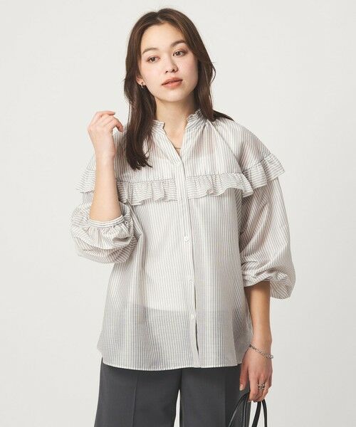 green label relaxing / グリーンレーベル リラクシング シャツ・ブラウス | カールマイヤー ヨーク フリル ブラウス マシンウォッシャブル 通気性 | 詳細21