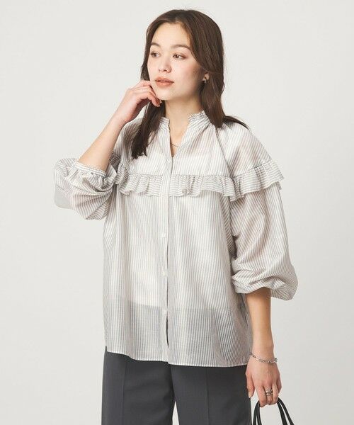 green label relaxing / グリーンレーベル リラクシング シャツ・ブラウス | カールマイヤー ヨーク フリル ブラウス マシンウォッシャブル 通気性 | 詳細22