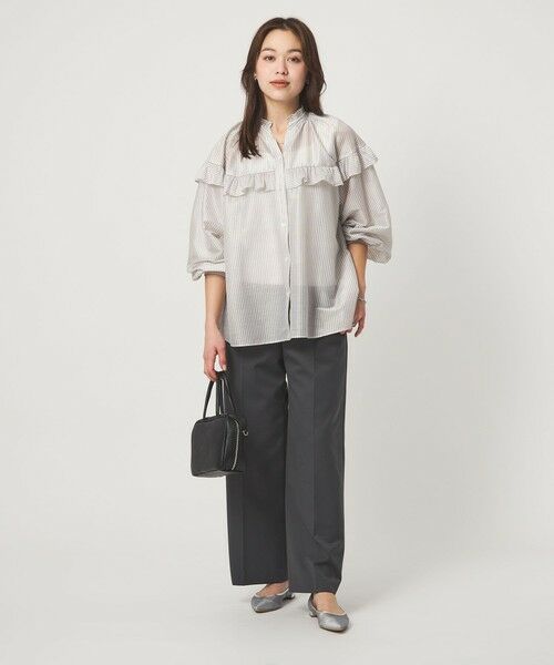 green label relaxing / グリーンレーベル リラクシング シャツ・ブラウス | カールマイヤー ヨーク フリル ブラウス マシンウォッシャブル 通気性 | 詳細23