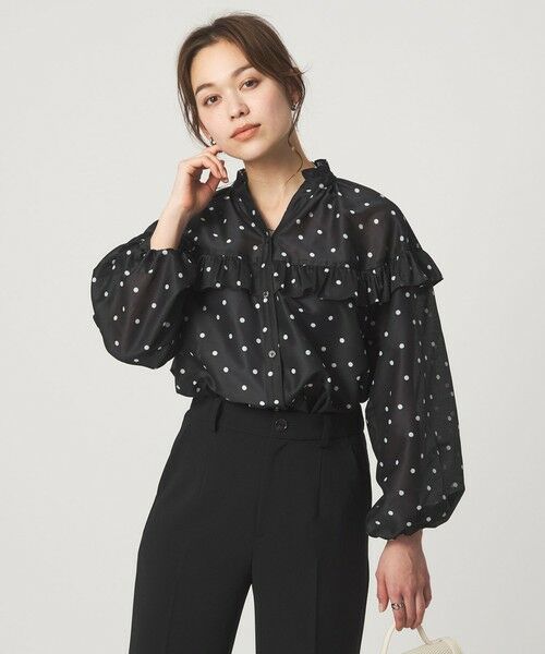 green label relaxing / グリーンレーベル リラクシング シャツ・ブラウス | カールマイヤー ヨーク フリル ブラウス マシンウォッシャブル 通気性 | 詳細26