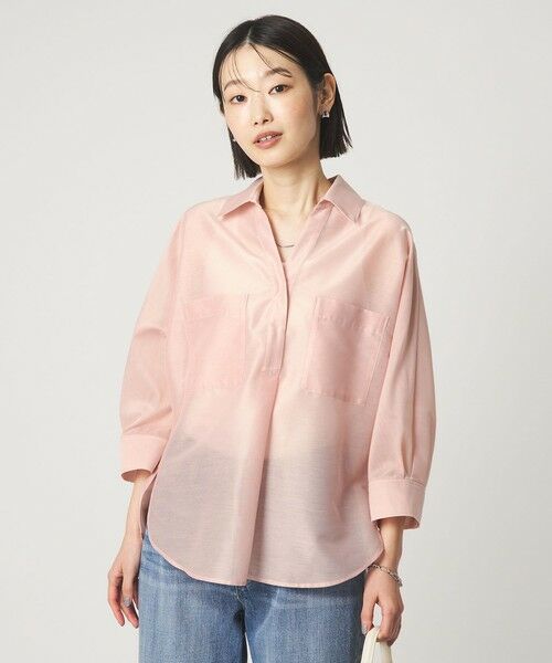 green label relaxing / グリーンレーベル リラクシング シャツ・ブラウス | カールマイヤー スキッパー ポケット シャツ マシンウォッシャブル 通気性 | 詳細10