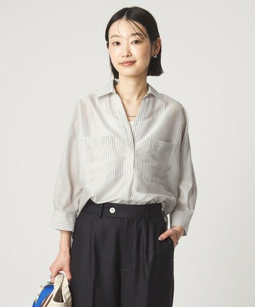 green label relaxing / グリーンレーベル リラクシング シャツ・ブラウス | カールマイヤー スキッパー ポケット シャツ マシンウォッシャブル 通気性 | 詳細22