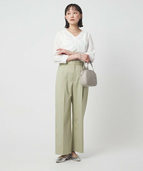 green label relaxing / グリーンレーベル リラクシング シャツ・ブラウス | Vネック 7分袖 ブラウス マシンウォッシャブル | 詳細3