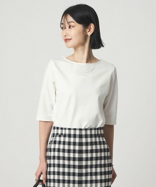 green label relaxing / グリーンレーベル リラクシング カットソー | ボートネック ポンチ プルオーバー カットソー 接触冷感 UVカット | 詳細1