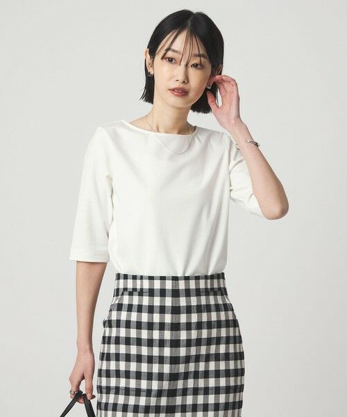 green label relaxing / グリーンレーベル リラクシング カットソー | ボートネック ポンチ プルオーバー カットソー 接触冷感 UVカット | 詳細2