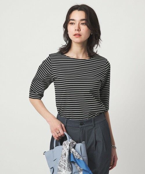 green label relaxing / グリーンレーベル リラクシング カットソー | ボートネック ポンチ プルオーバー カットソー 接触冷感 UVカット | 詳細27