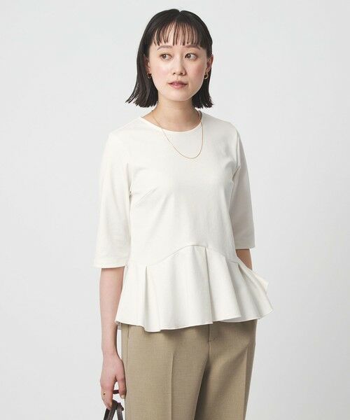 green label relaxing / グリーンレーベル リラクシング カットソー | イレヘム ペプラム ポンチ プルオーバー カットソー 接触冷感 UVカット | 詳細1