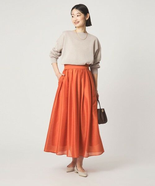 green label relaxing / グリーンレーベル リラクシング ロング・マキシ丈スカート | カールマイヤー タック ギャザー スカート | 詳細8