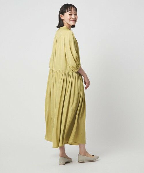 green label relaxing / グリーンレーベル リラクシング ロング・マキシ丈ワンピース | サテン ギャザー ショートスリーブ ワンピース 2 | 詳細3