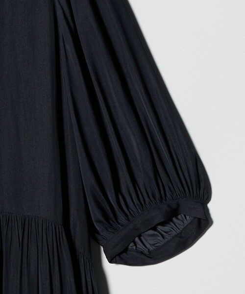 green label relaxing / グリーンレーベル リラクシング ロング・マキシ丈ワンピース | サテン ギャザー ショートスリーブ ワンピース 2 | 詳細15