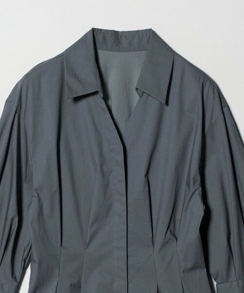 green label relaxing / グリーンレーベル リラクシング ロング・マキシ丈ワンピース | シャツ襟 フィット＆フレア タック 5分袖 ワンピース | 詳細7